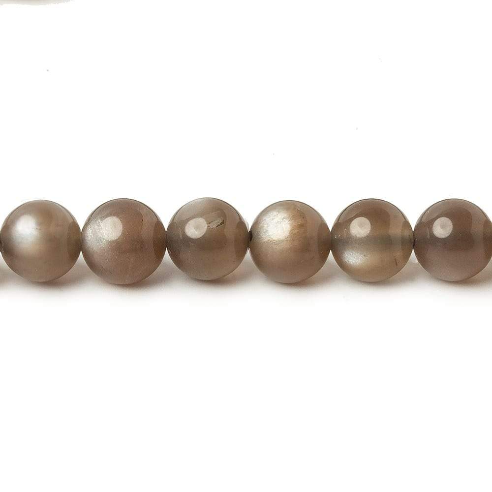 6mm Chocolate Brown Moonstone Plain Rounds 16 inch 69 beads AA - Beadsofcambay.com