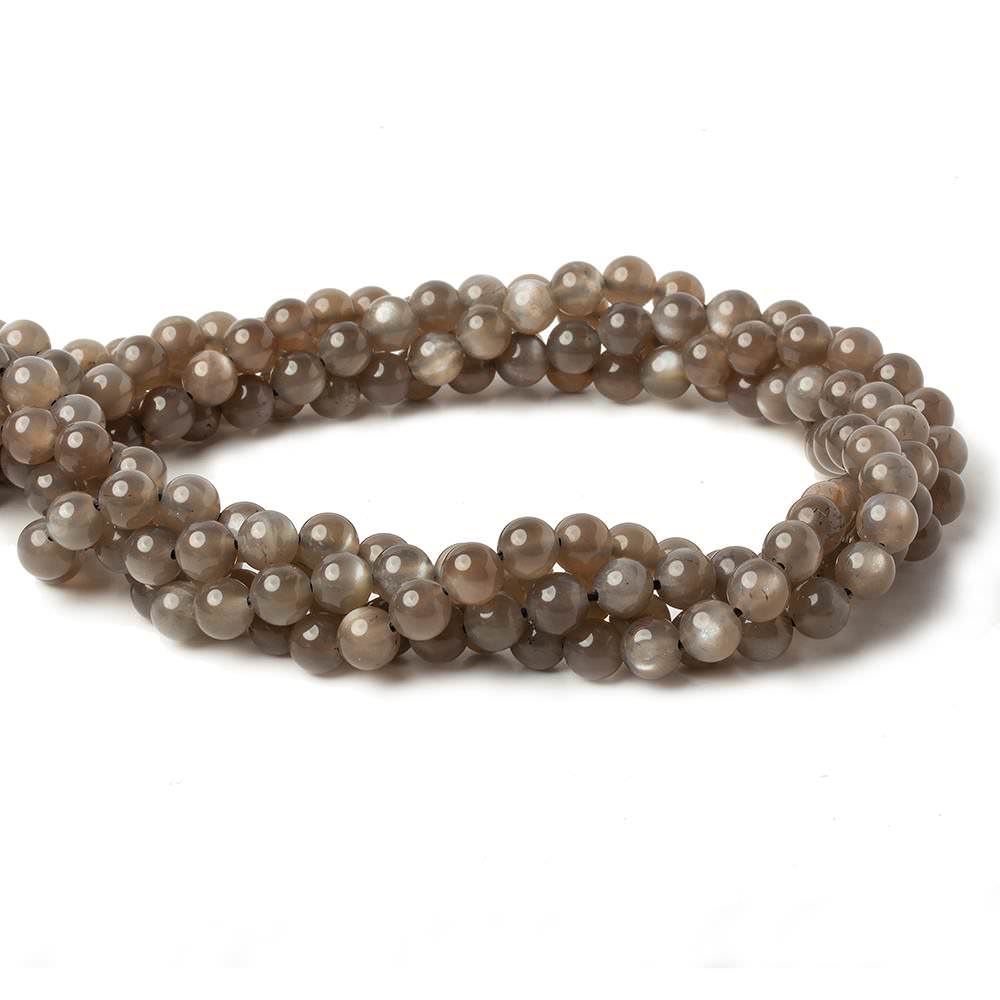 6mm Chocolate Brown Moonstone Plain Rounds 16 inch 69 beads AA - Beadsofcambay.com