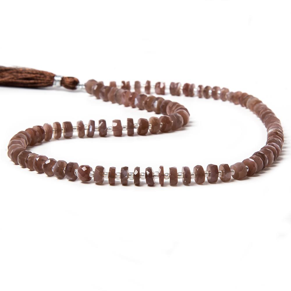 6mm Chocolate Moonstone faceted heshi beads 16 inch 93 pieces - Beadsofcambay.com