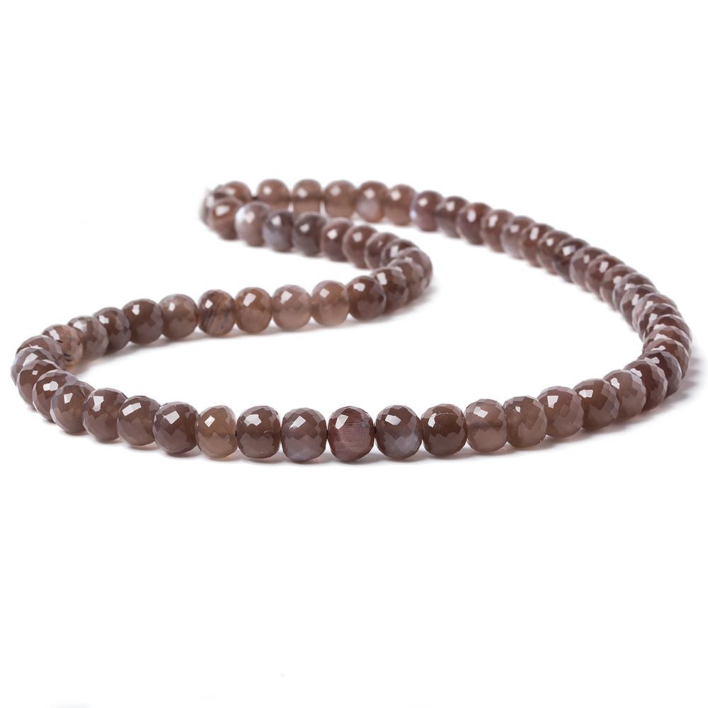 6mm Chocolate Moonstone Micro-faceted rondelles 15 inch 68 beads - Beadsofcambay.com