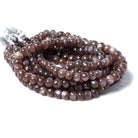 6mm Chocolate Moonstone Micro-faceted rondelles 15 inch 68 beads - Beadsofcambay.com
