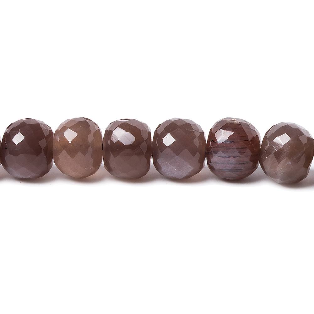 6mm Chocolate Moonstone Micro-faceted rondelles 15 inch 68 beads - Beadsofcambay.com