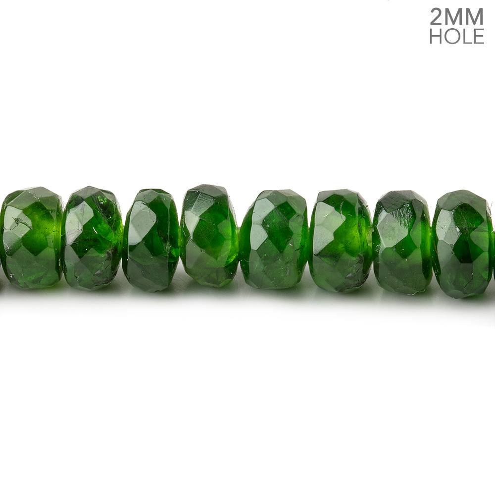 6mm Chrome Diopside 2mm Large Hole Faceted Rondelles 8 inch 49 Beads AAA - Beadsofcambay.com