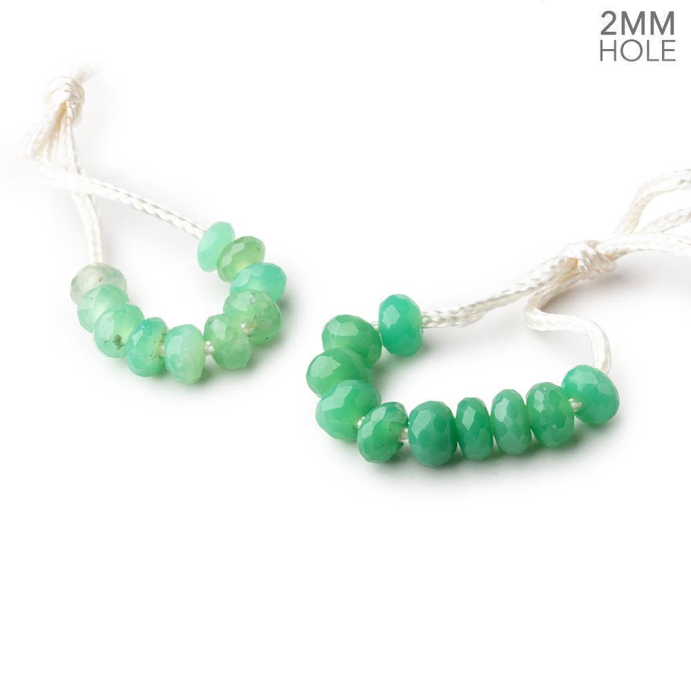 6mm Chrysoprase 2mm Large Hole Faceted Rondelle Set of 10 Beads - Beadsofcambay.com