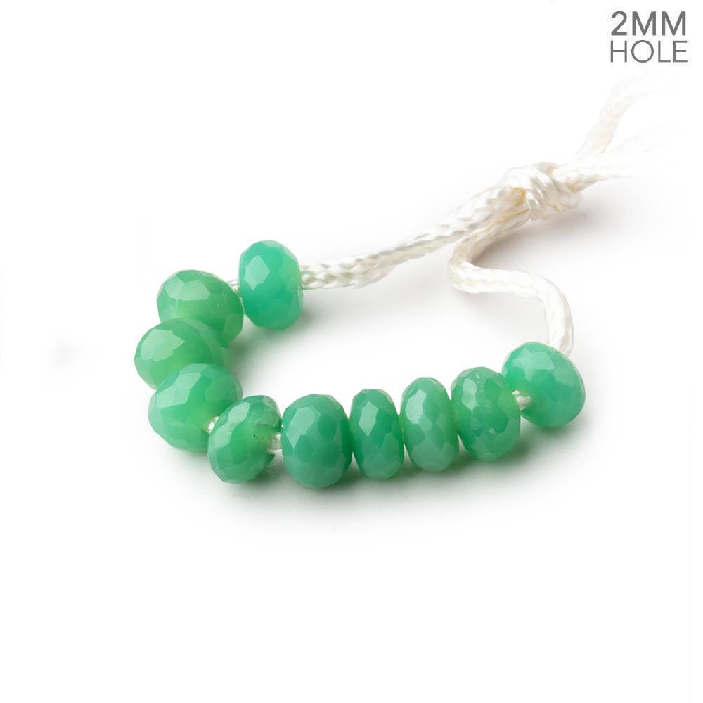 6mm Chrysoprase 2mm Large Hole Faceted Rondelle Set of 10 Beads - Beadsofcambay.com