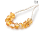 6mm Citrine 2mm Large Hole Faceted Rondelle Bead Set of 10 - Beadsofcambay.com