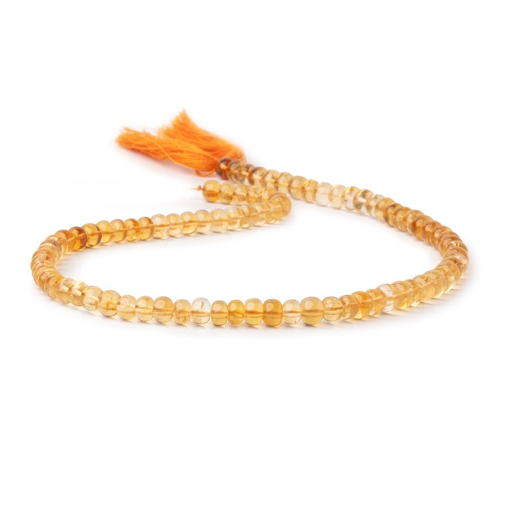 6mm Citrine Plain Rondelle Beads 14 inch 78 pieces AA - Beadsofcambay.com