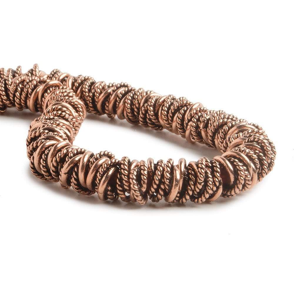 6mm Copper Jump ring Twist and Plain 8 inch 80 pieces - Beadsofcambay.com