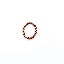 6mm Copper Oval Twisted Jumpring 50 pcs - Beadsofcambay.com