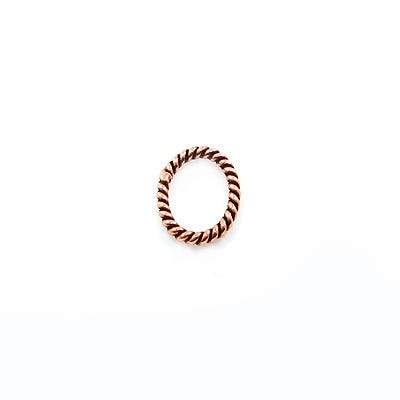 6mm Copper Oval Twisted Jumpring 50 pcs - Beadsofcambay.com