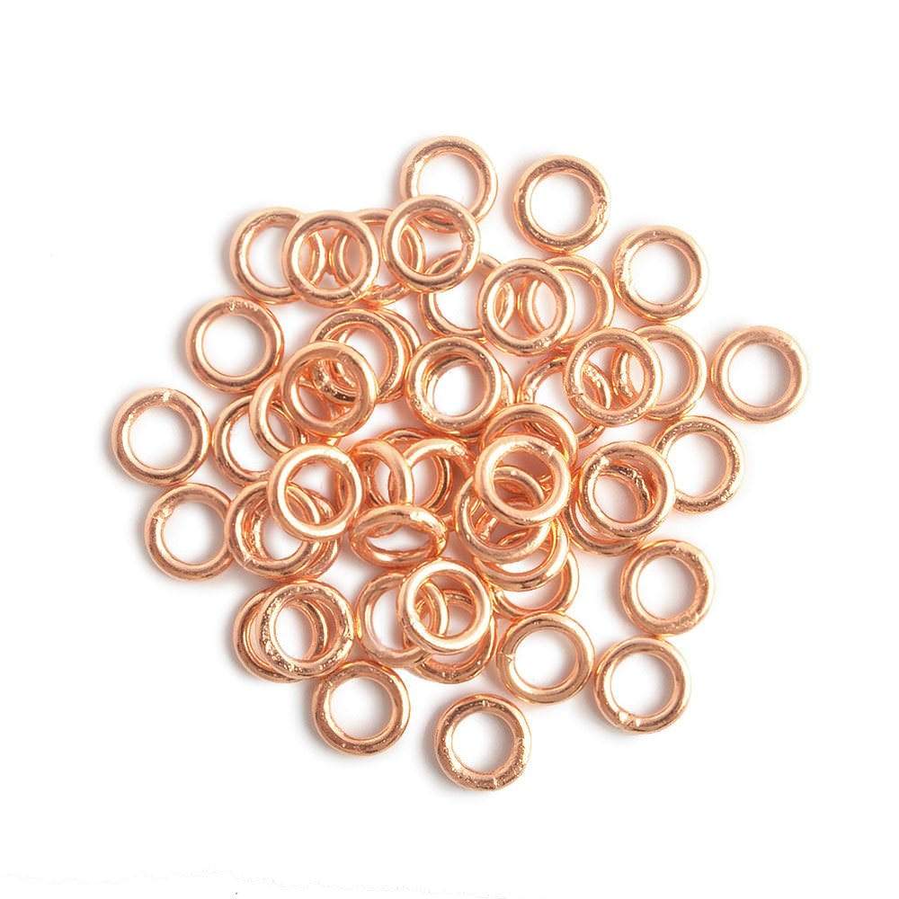 6mm Copper Plain Closed Jumpring 50 pieces - Beadsofcambay.com