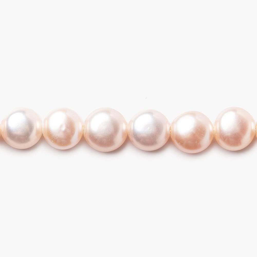 6mm Coral Cream Button Freshwater Pearls 15.5 inch 61 pieces - Beadsofcambay.com