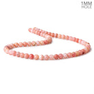 6mm Dark Pink Peruvian Opal plain round large hole beads 16 inch 69 pieces A - Beadsofcambay.com