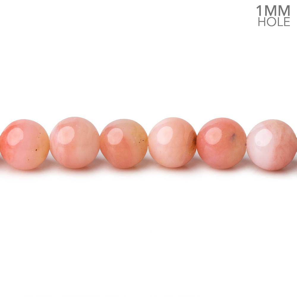 6mm Dark Pink Peruvian Opal plain round large hole beads 16 inch 69 pieces A - Beadsofcambay.com
