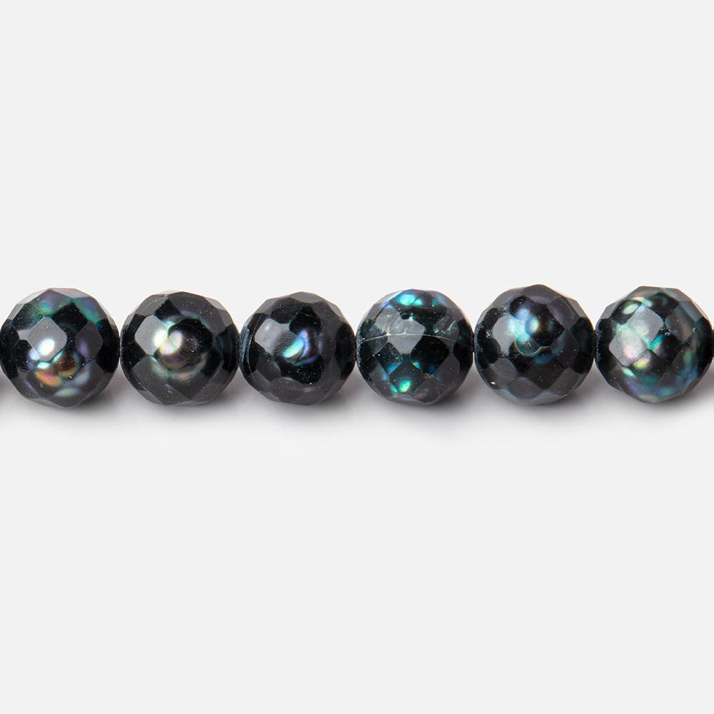 6mm Dark Teal Faceted Round Freshwater Pearls 15.5 inch 63 pieces - Beadsofcambay.com