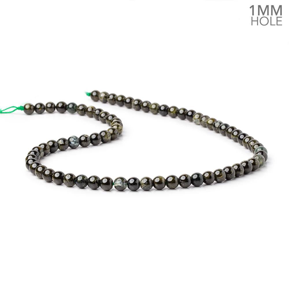 6mm Dendritic Prehnite Plain Round Beads 16 inch 72 pieces 1mm Hole - Beadsofcambay.com