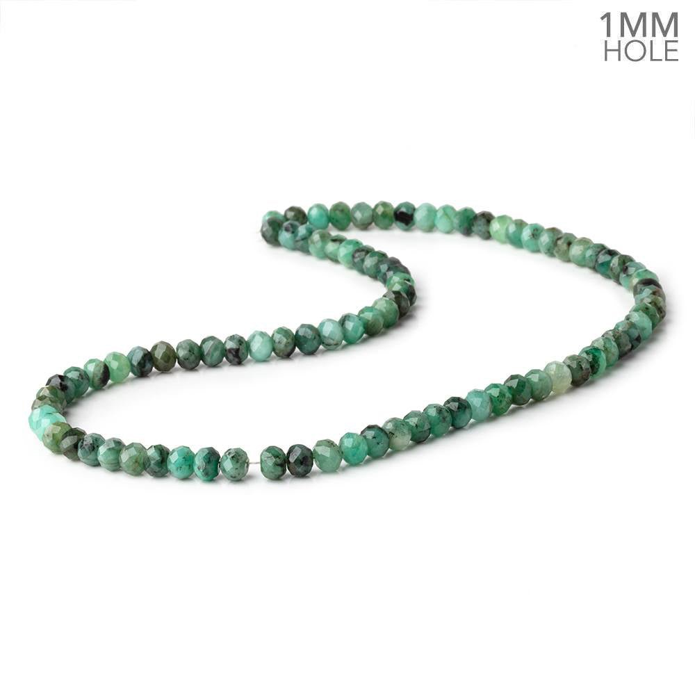 6mm Emerald Faceted Rondelle Beads 16 inch 88 pieces 1mm hole - Beadsofcambay.com