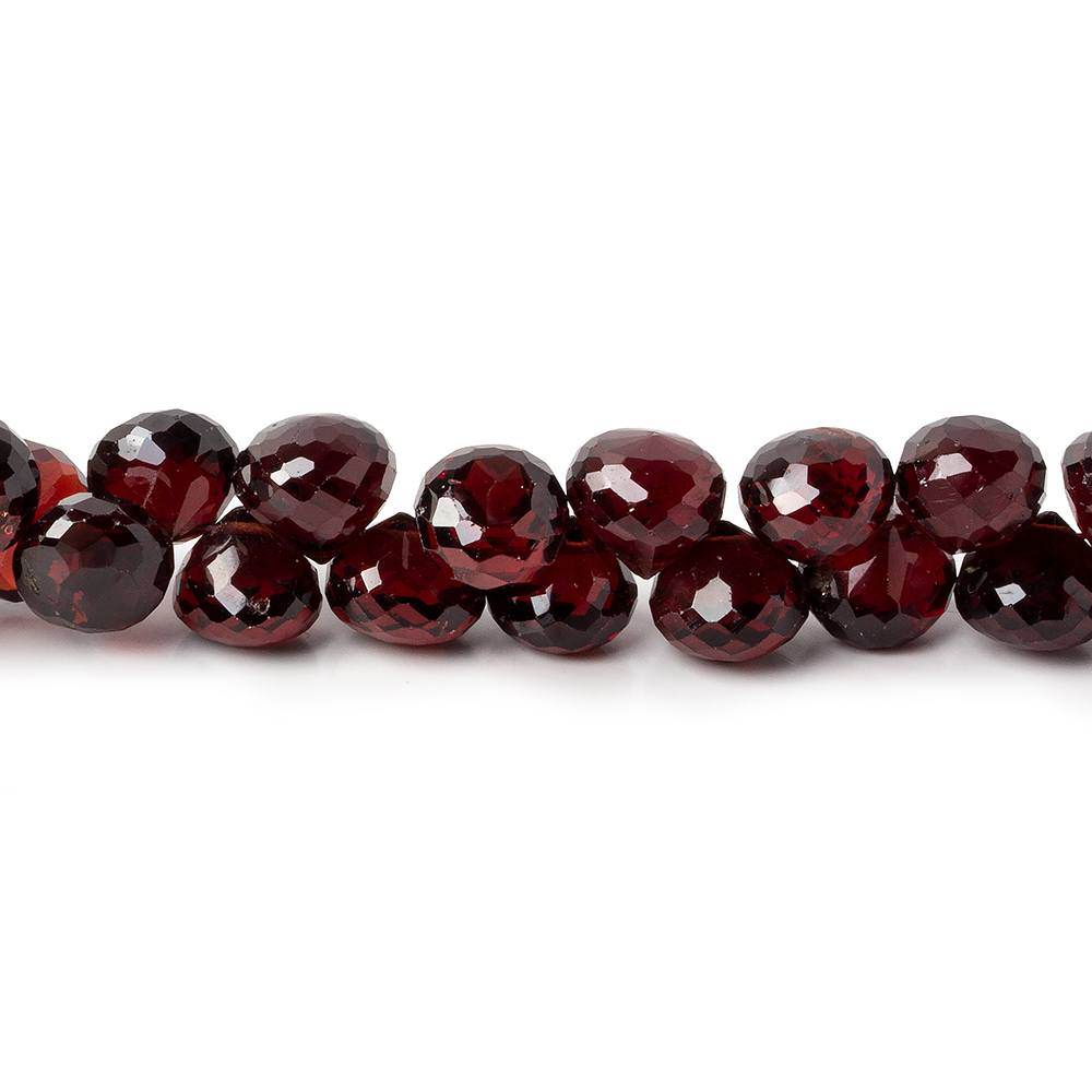 6mm Garnet Beads Candy Kiss Briolette 9 inch 59 pieces - Beadsofcambay.com