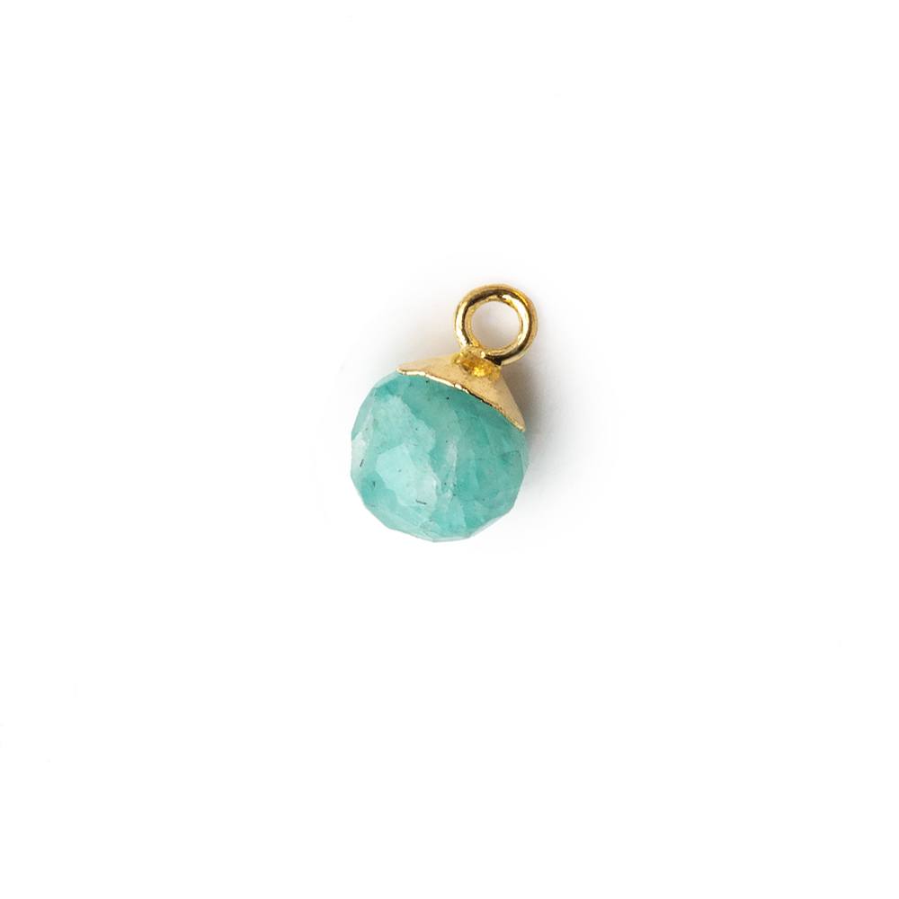 6mm Gold Leafed Amazonite Candy Kiss focal bead Pendant sold as 1 piece - Beadsofcambay.com