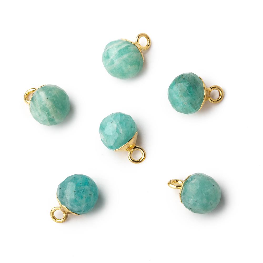 6mm Gold Leafed Amazonite Candy Kiss focal bead Pendant sold as 1 piece - Beadsofcambay.com