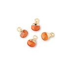 6mm Gold Leafed Carnelian Faceted Heart Set of 4 Pendants - Beadsofcambay.com