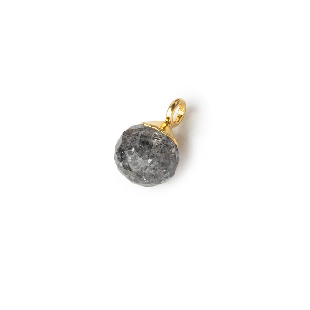 6mm Gold Leafed Celestial Quartz Faceted Candy Kiss Pendant 1 focal bead - Beadsofcambay.com