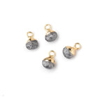 6mm Gold Leafed Celestial Quartz Faceted Heart Set of 4 Pendants - Beadsofcambay.com