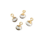 6mm Gold Leafed Prasiolite Faceted Heart Set of 4 Pendants - Beadsofcambay.com