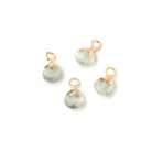 6mm Gold Leafed Prehnite Faceted Heart Set of 4 Pendants - Beadsofcambay.com