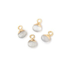 6mm Gold Leafed White Moonstone Faceted Heart Set of 4 Pendants - Beadsofcambay.com