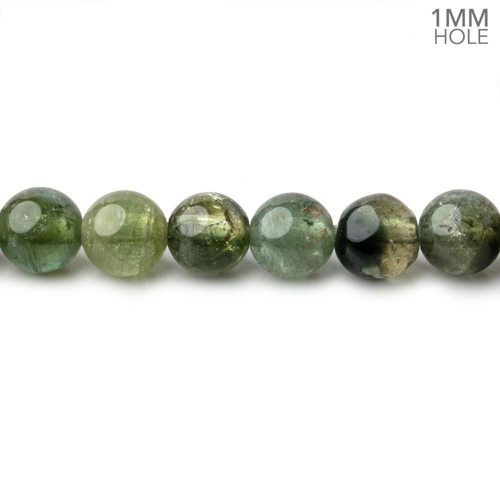 6mm Green Tourmaline Plain Round Beads 15.5 inch 72 pieces 1mm hole - Beadsofcambay.com