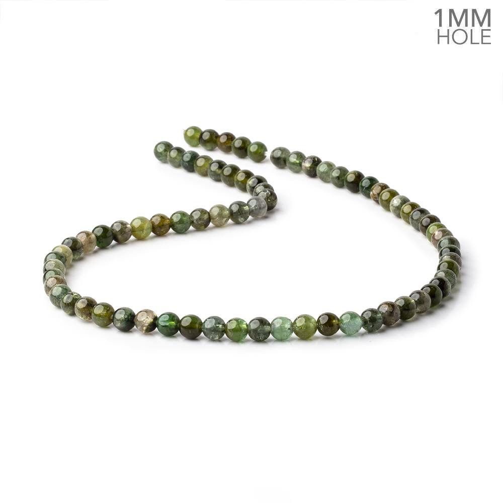 6mm Green Tourmaline Plain Round Beads 15.5 inch 72 pieces 1mm hole - Beadsofcambay.com
