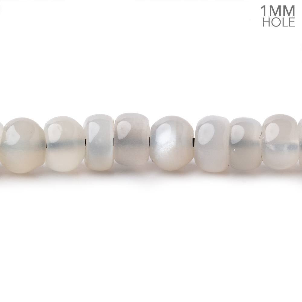 6mm Grey Moonstone Plain Rondelles 16 inch 96 Beads 1mm hole - Beadsofcambay.com