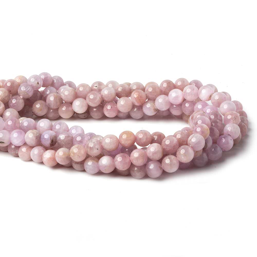 6mm Kunzite Plain Rounds 16 inch 66 beads AA - Beadsofcambay.com
