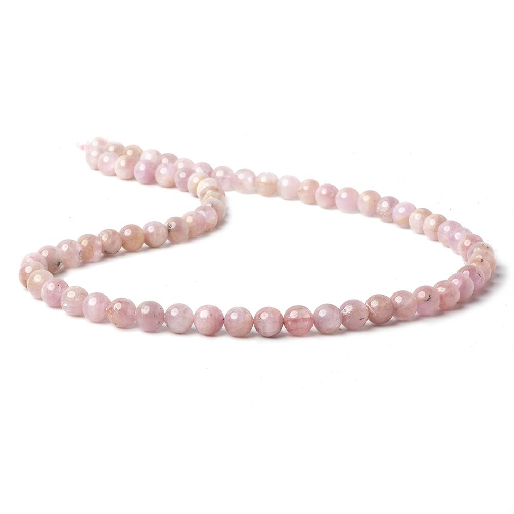 6mm Kunzite Plain Rounds 16 inch 66 beads AA - Beadsofcambay.com