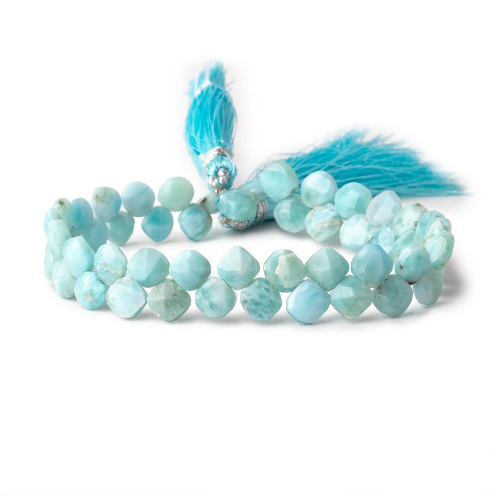 6mm Larimar Faceted Pillow Beads 7 inch 48 pieces - Beadsofcambay.com
