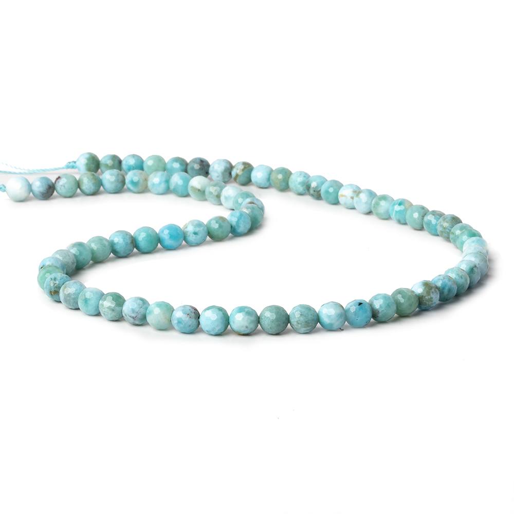 6mm Larimar faceted rounds 15.5 inch 69 beads - Beadsofcambay.com