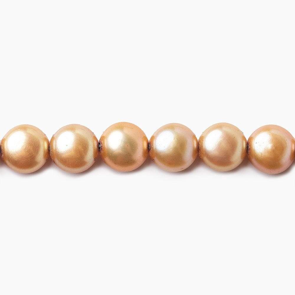 6mm Latte Golden Brown Button Freshwater Pearls 16 inch 61 pcs AAA - Beadsofcambay.com