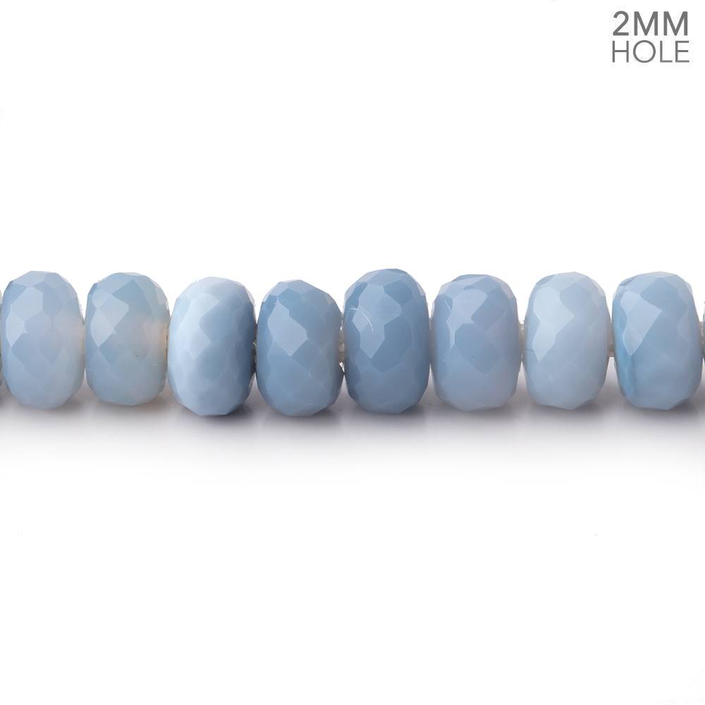 6mm Light Blue Owyhee Denim Opal 2mm Large Hole Faceted Rondelles 8 inch 46 beads - Beadsofcambay.com