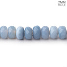 6mm Light Blue Owyhee Denim Opal 2mm Large Hole Faceted Rondelles 8 inch 46 beads - Beadsofcambay.com