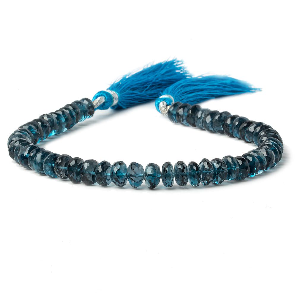 6mm London Blue Topaz Faceted Rondelle Beads 8 inch 58 pieces - Beadsofcambay.com