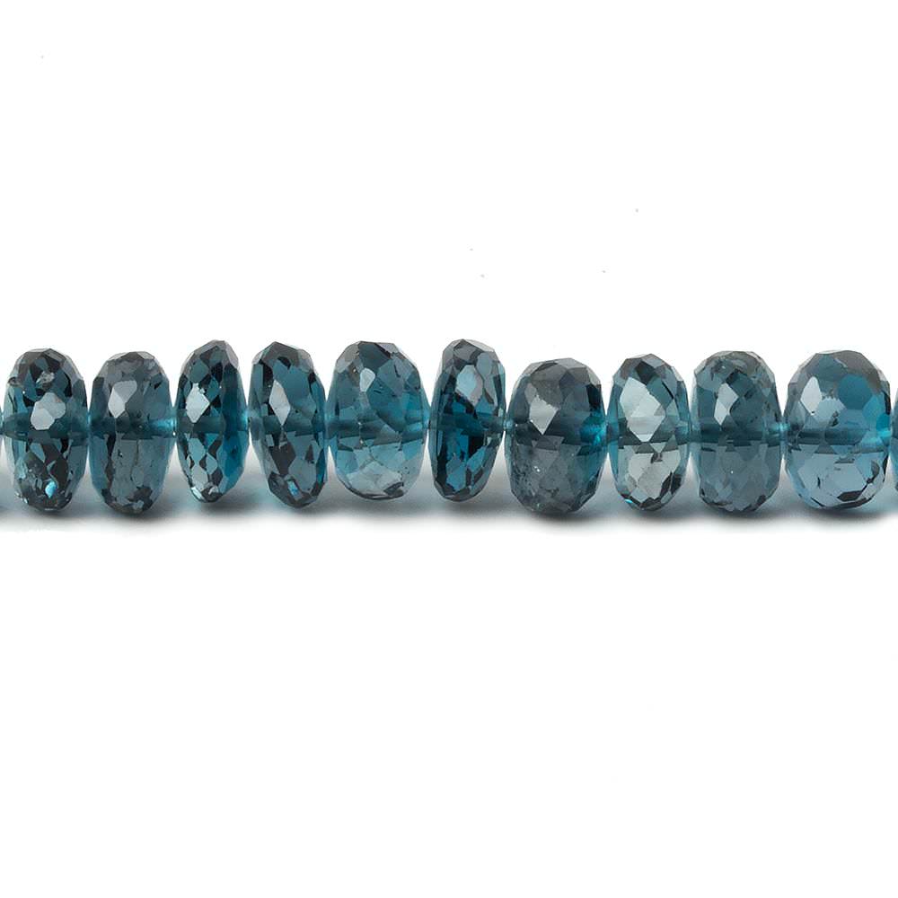 6mm London Blue Topaz Faceted Rondelle Beads 8 inch 58 pieces - Beadsofcambay.com