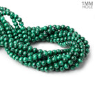 6mm Malachite Plain Round Beads 15.5 inch 64 pieces 1mm Hole - Beadsofcambay.com