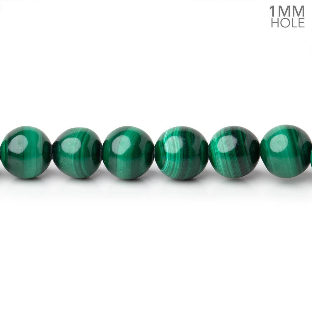 6mm Malachite Plain Round Beads 15.5 inch 64 pieces 1mm Hole - Beadsofcambay.com