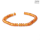 6mm Mandarin Garnet 2mm Large Hole Faceted Rondelles 8 inch 44 Beads AAA - Beadsofcambay.com