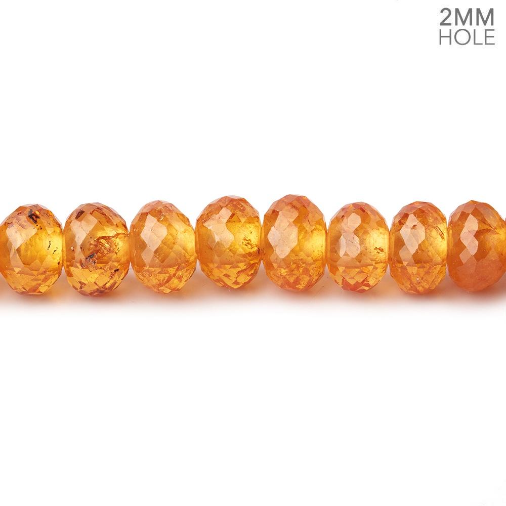 6mm Mandarin Garnet 2mm Large Hole Faceted Rondelles 8 inch 44 Beads AAA - Beadsofcambay.com
