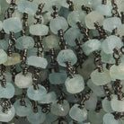 6mm Matte Multi Beryl rondelle Black Gold plated Chain by the foot with approximately 30 pieces - Beadsofcambay.com