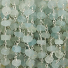 6mm Matte Multi Beryl rondelle Silver plated Chain by the foot with approximately 30 pieces - Beadsofcambay.com