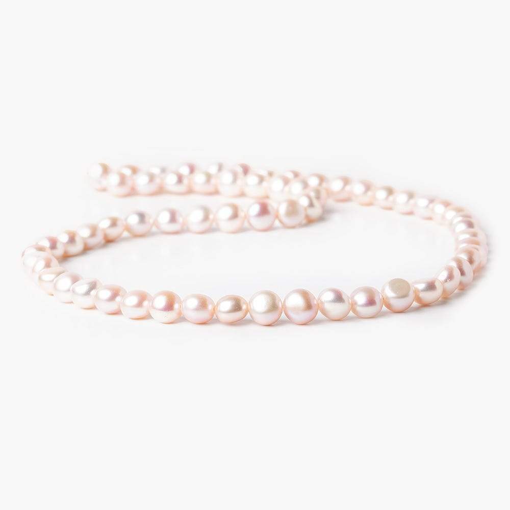 6mm Mauve Button Pearl, 15 inch - Beadsofcambay.com