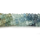 6mm Moss Aquamarine faceted rondelle beads 14 inch 110 pieces - Beadsofcambay.com